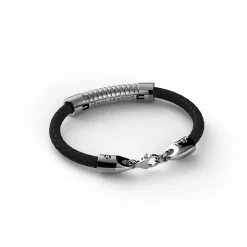 Sikno Jewellery, S.L. Bijoux^Bracelet en cuir argenté 20cm Real Madrid