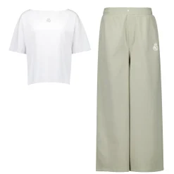Femme OSDM Pyjamas^Ensemble pyjama Real Madrid White Dreams - T-shirt et pantalon long large - Vert