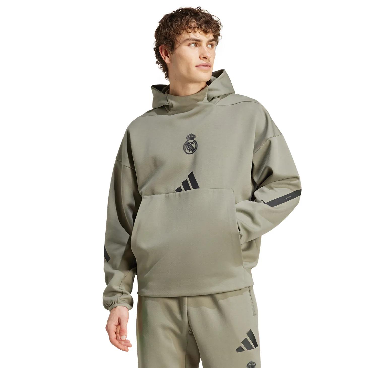 Homme Adidas España, S.A.U Sweats|Sweats^Sweat à Capuche Badge Up adidas Argile hommes