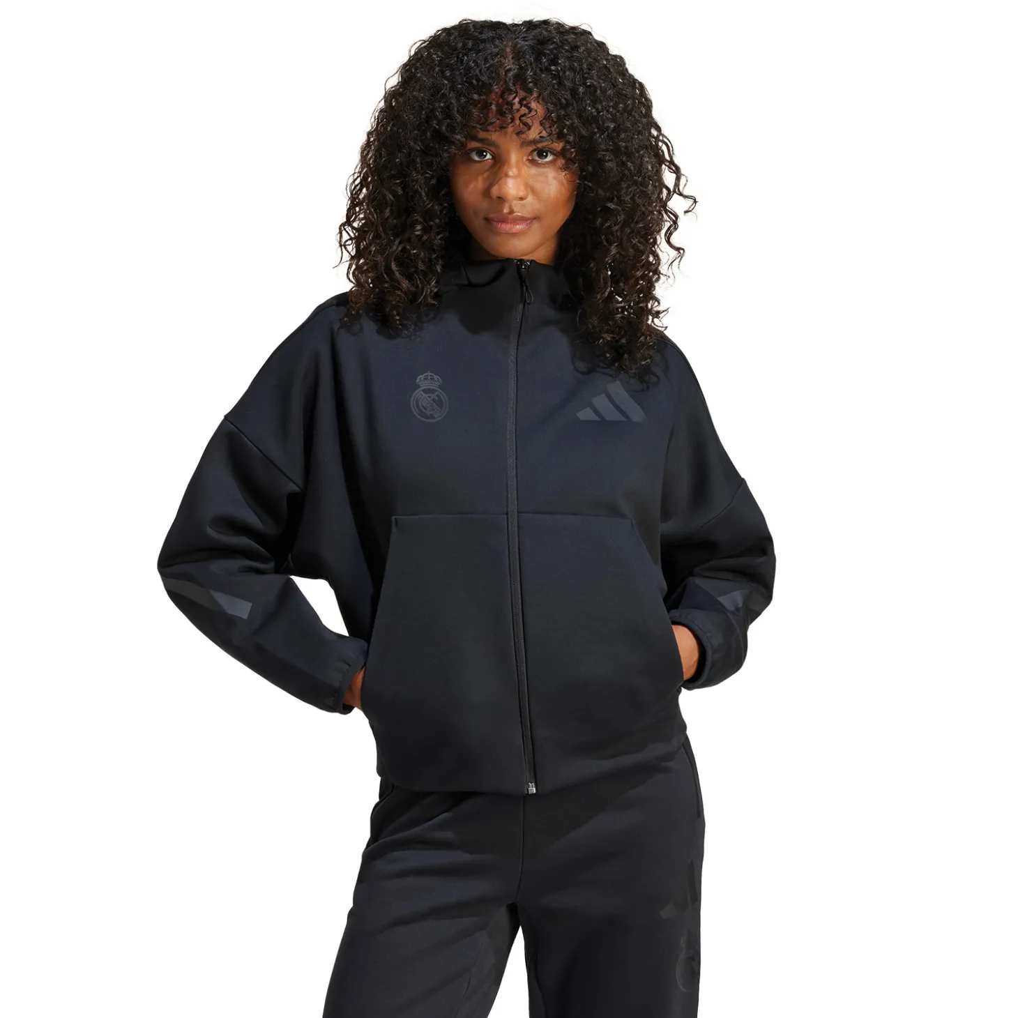 Femme Adidas España, S.A.U Survêtements|Vestes^Sweat à Capuche Zippé Badge Up adidas Noir femmes