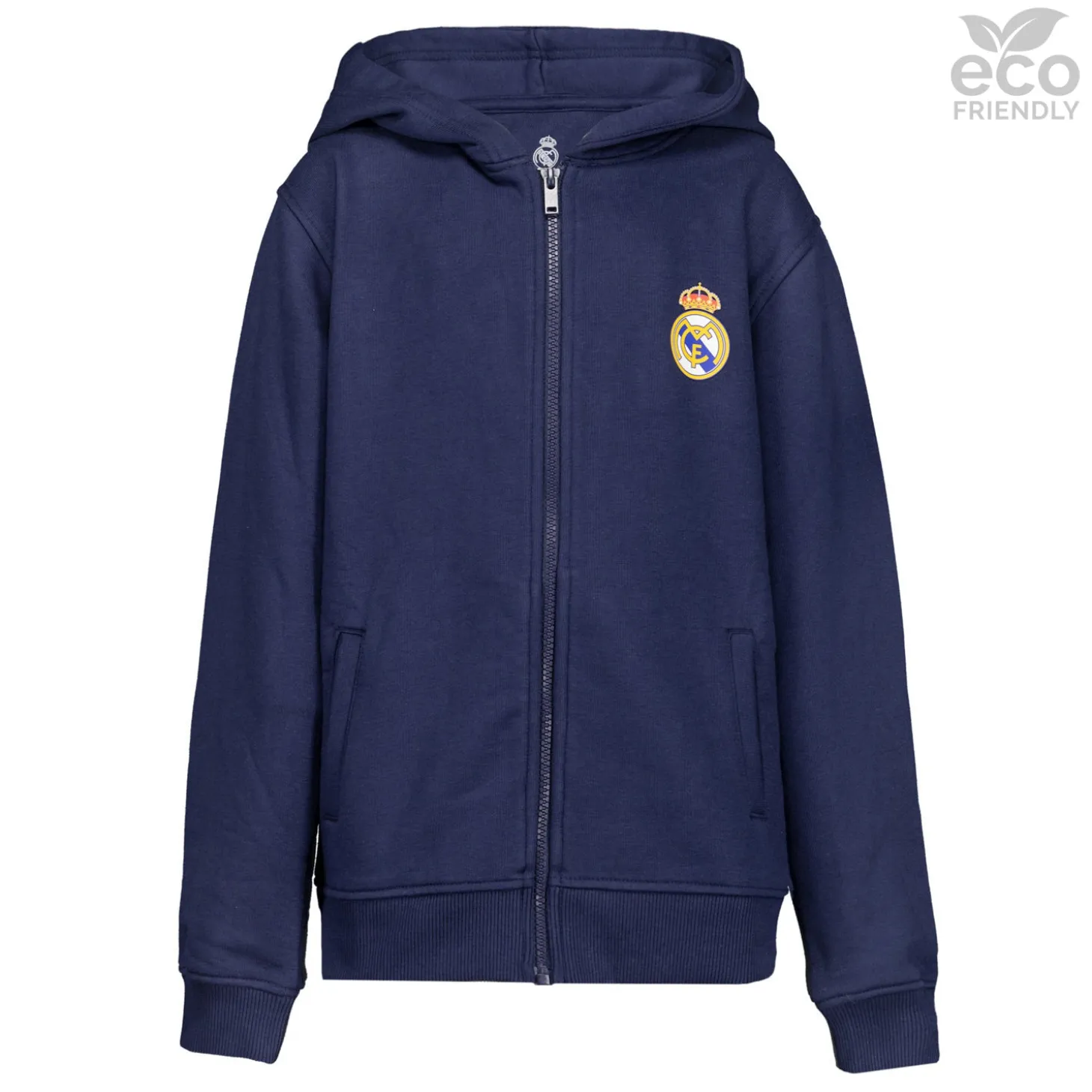 Enfant OSDM Sweats^Sweatshirt Hoodie Zipper Kids ECO Essentials Real Madrid Shield Blue