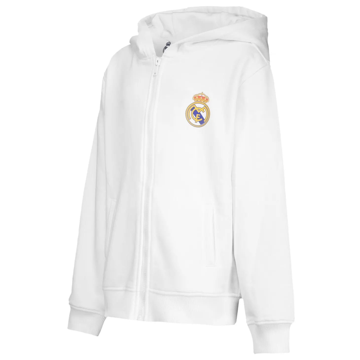 Enfant OSDM Sweats^Sweatshirt Hoodie Zipper Kids ECO Essentials Real Madrid Shield White