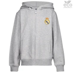 Enfant OSDM Sweats^Sweatshirt Hoodie Zipper Kids ECO Essentials Real Madrid Grey Shield