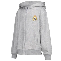 Enfant OSDM Sweats^Sweatshirt Hoodie Zipper Kids ECO Essentials Real Madrid Grey Shield
