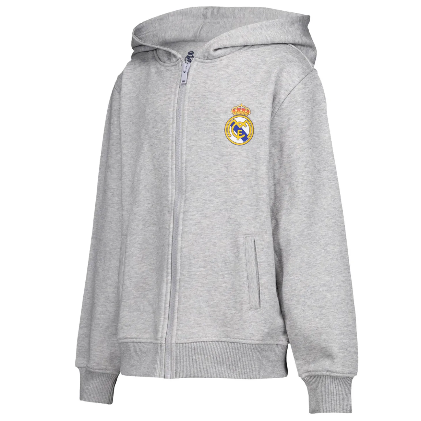 Enfant OSDM Sweats^Sweatshirt Hoodie Zipper Kids ECO Essentials Real Madrid Grey Shield